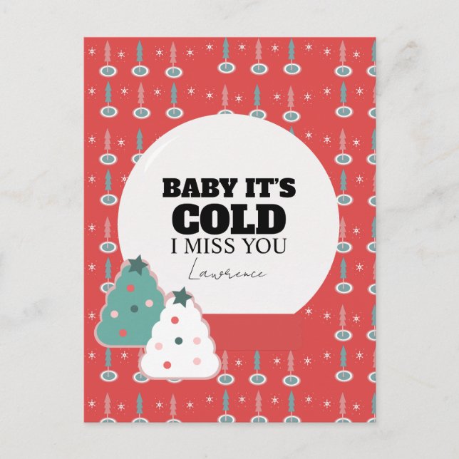 Prison Long Distance Winter Love Christmas  Postcard (Front)