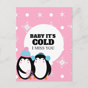 Prison Long Distance Winter Love Postcard