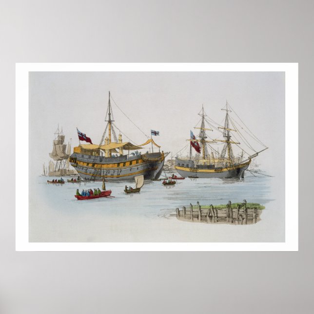 Prison Ships, from 'Costume of Great Britain', pub Poster (Front)