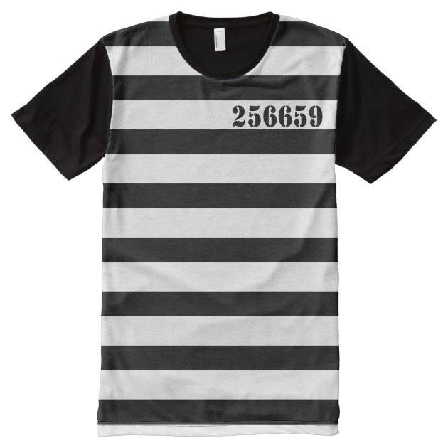Prison Stripes Halloween Costume All-Over-Print T-Shirt | Zazzle