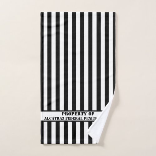 Prison Style Federal Penitentiary Personalize Hand Towel