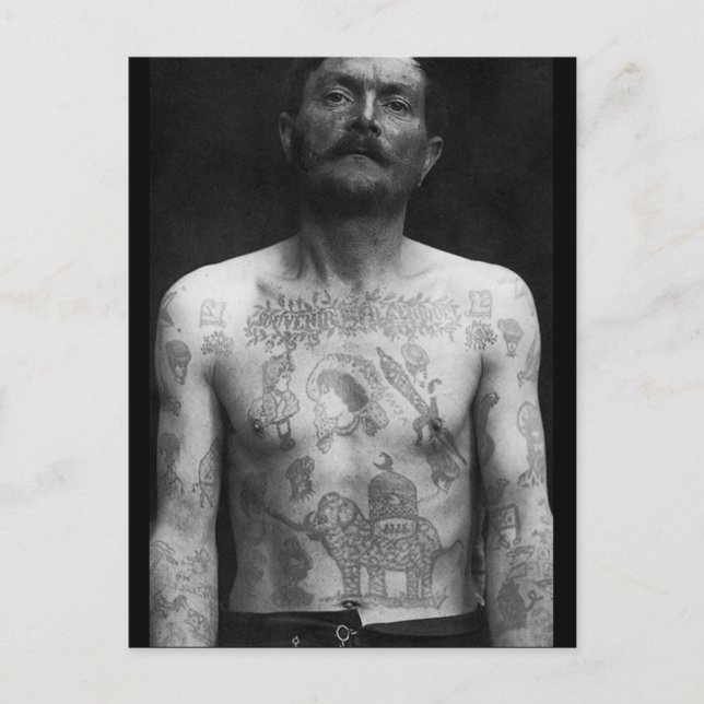 Prison Tattoos Postcard (Front)