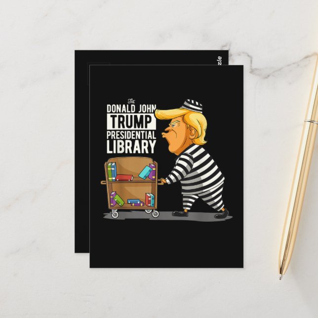 Prison Trump Presidential Library Postcard (Front/Back In Situ)