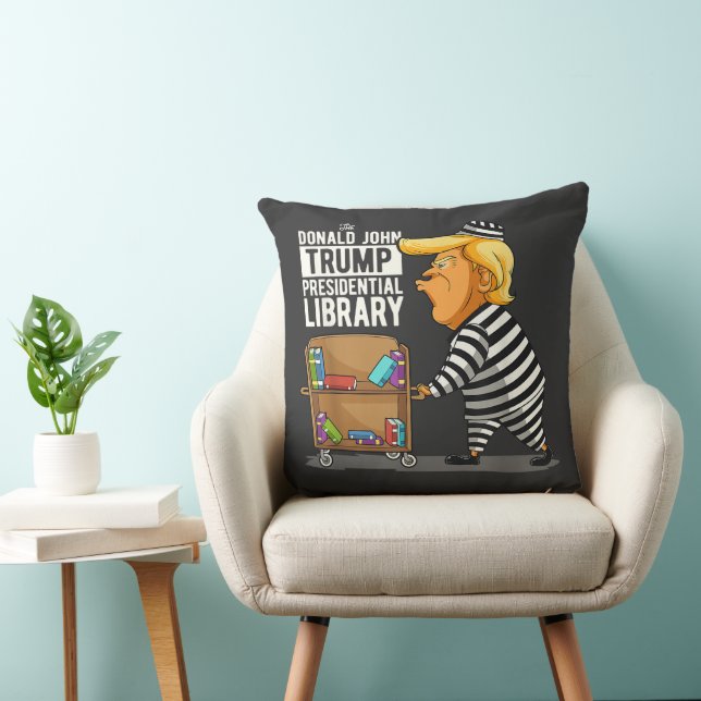 Prison Trump Presidential Library Throw Pillow (Chair)