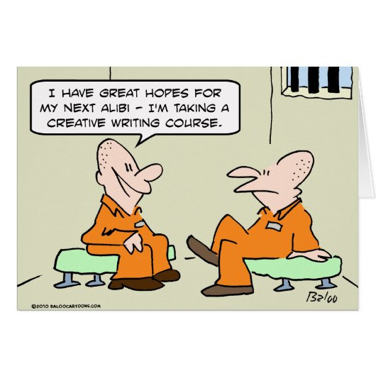 prisoner aliby creative writing cards (Front Horizontal)
