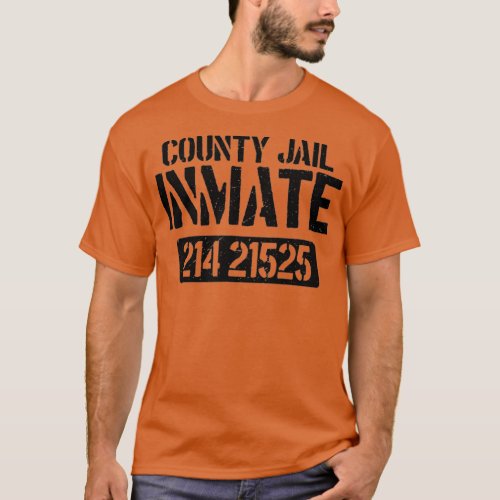 Prisoner County Jail Inmate Halloween Men Design T_Shirt