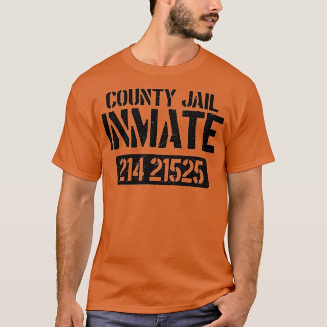 Prisoner County Jail Inmate Halloween Men Design T-Shirt (Front)