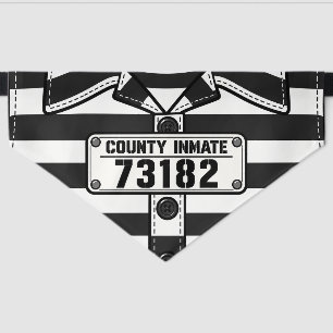 Prisoner Inmate Costume Halloween Pet Bandana Collar