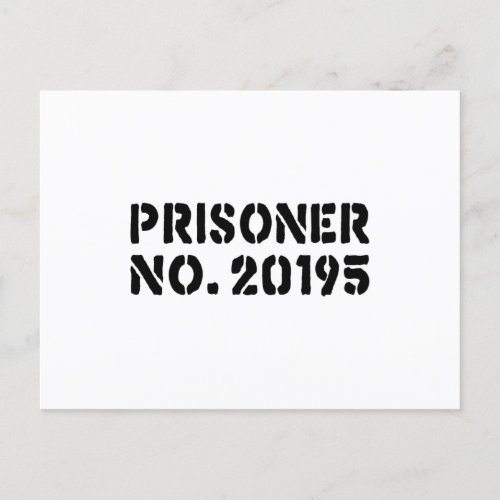 Prisoner No 20195 Postcard
