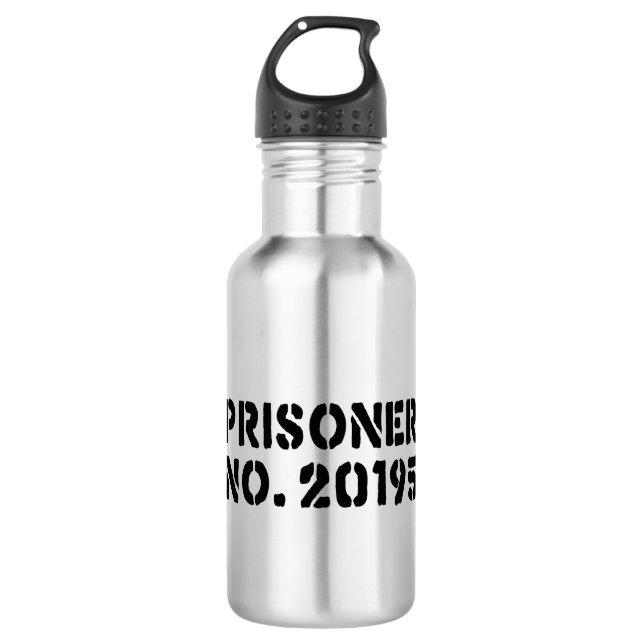 Prisoner No. 20195 Stainless Steel Water Bottle (Front)