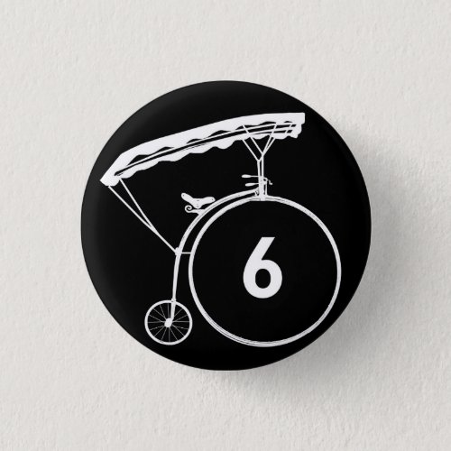 Prisoner Number 6 Button Badge Black