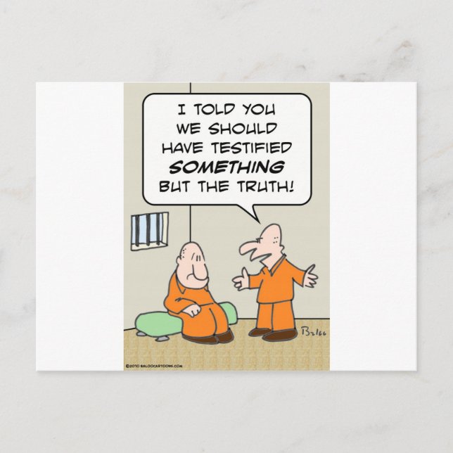 prisoners cell testify but the truth postcard (Front)