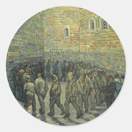 Prisoners Exercising by Vincent van Gogh Classic Round Sticker