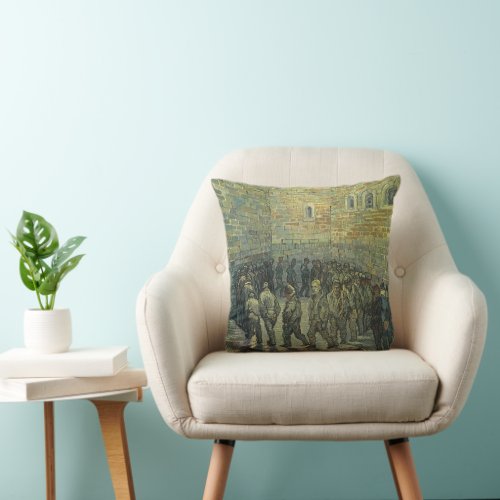 Prisoners Exercising by Vincent van Gogh Throw Pillow