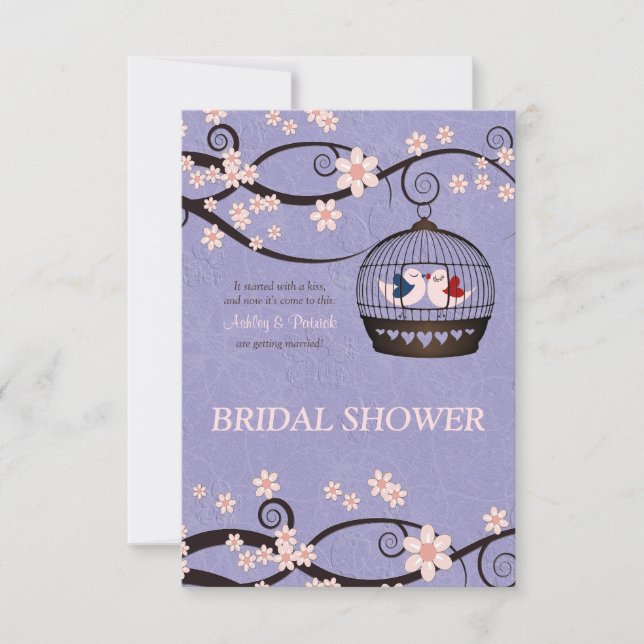 Prisoners of Love Violet Bridal Shower Invitation (Front)