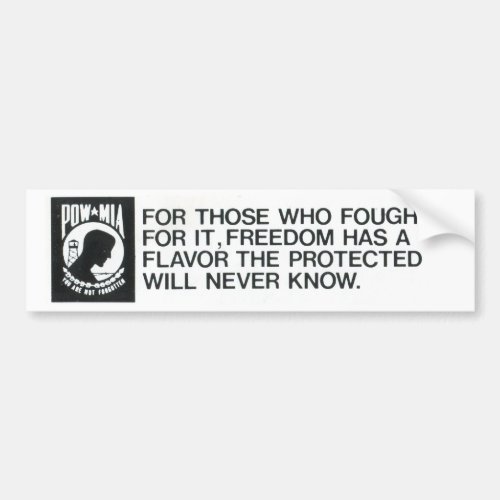 Prisoners Of  War Missing in Action Bumper Sticker