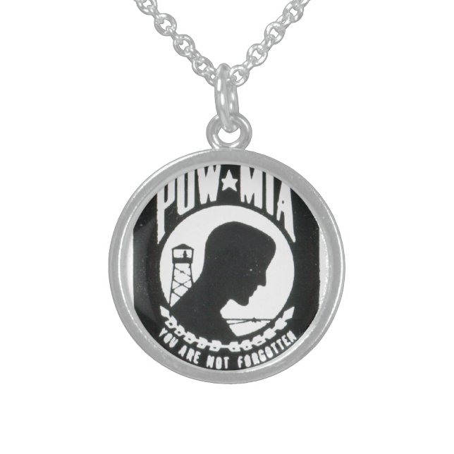 Prisoners Of War, Missing in Action Sterling Silver Necklace (Front)