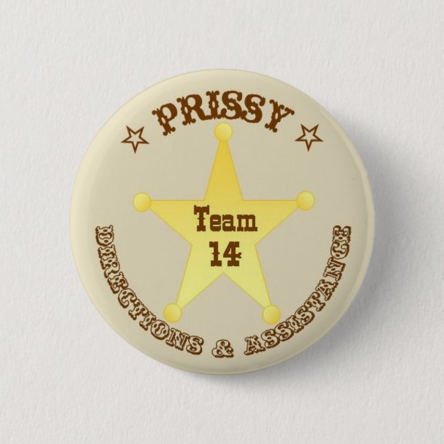Prissy 2 pinback button (Front)