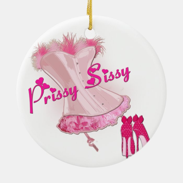 PRISSY SISSY   Pink Feathered Corset Christmas Ornament