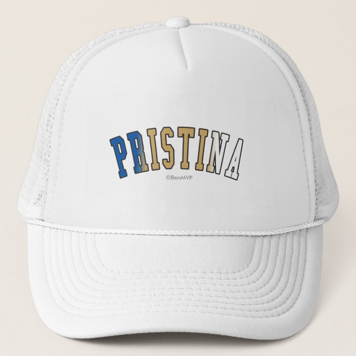 Pristina in Kosovo National Flag Colors Trucker Hat