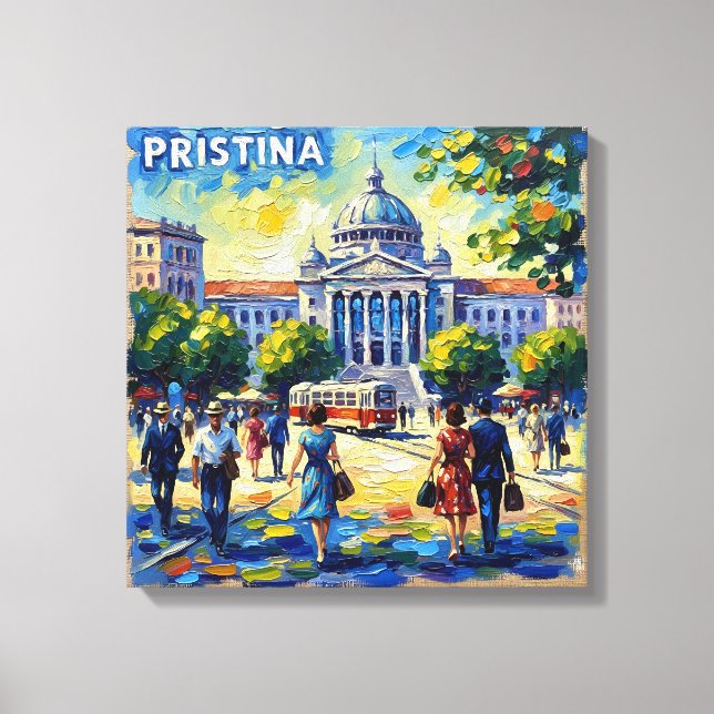 Pristina Kosovo Cathedral Square Stretched Canvas Print (Front)