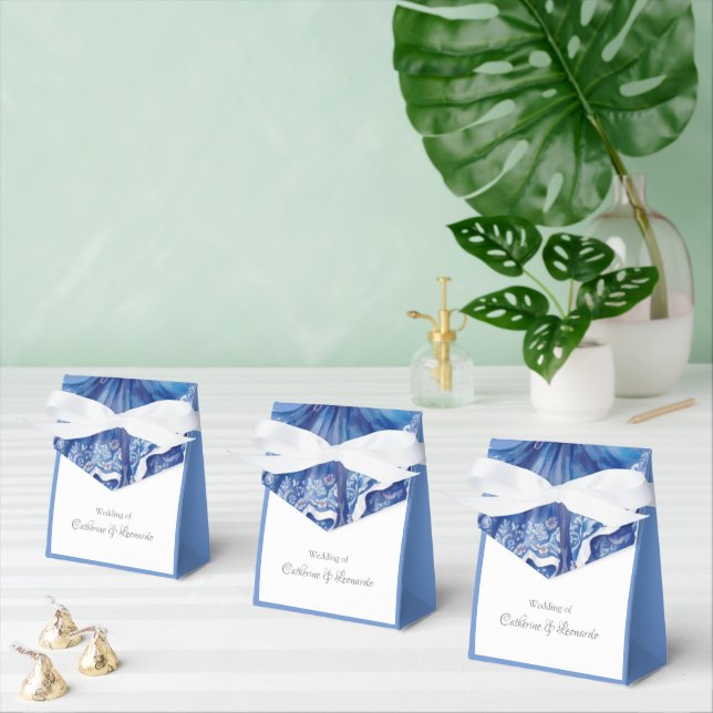 Pristine Blue and White Santorini Wedding Favor Boxes (Multiple)
