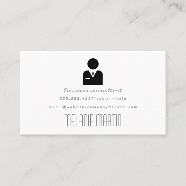 Pristine Business Icon Business Card (Front)