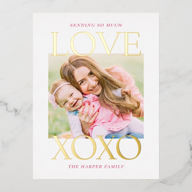 Pristine Love Foil Valentine's Day Photo Postcard (Front)