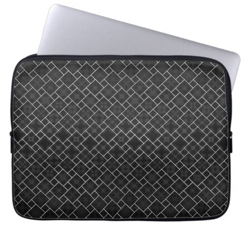 Pristine Monochrome Black  White Square Laptop  Laptop Sleeve