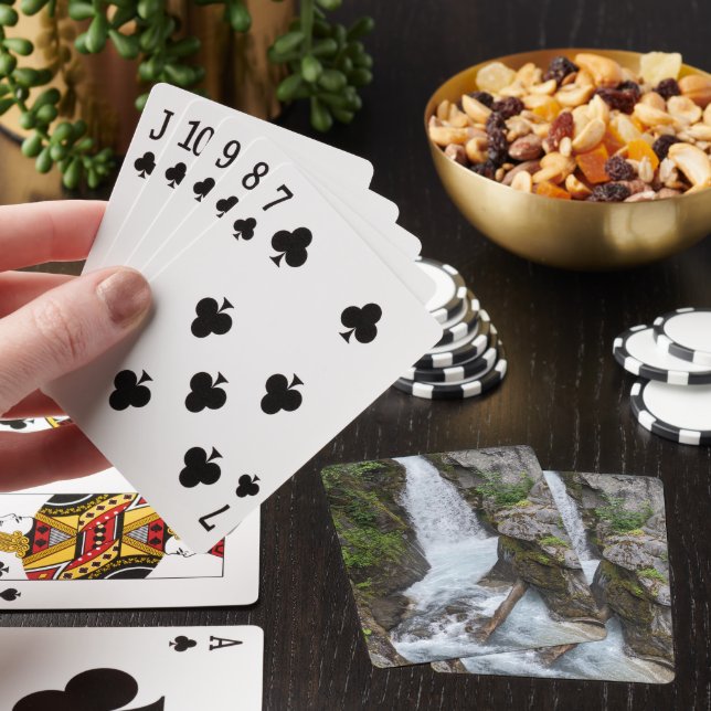 Pristine Waterfall Landscape Photo Poker Cards (In Situ)