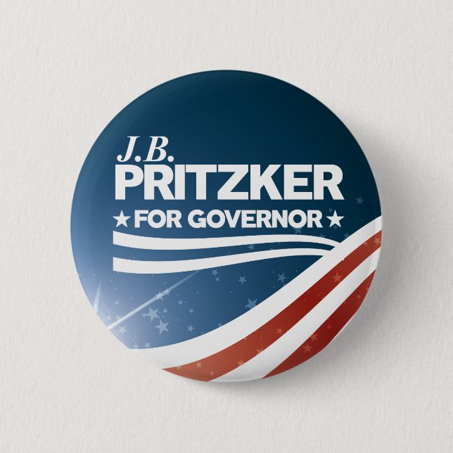 PRITZKER - JB Pritzker for Governor Pinback Button (Front)
