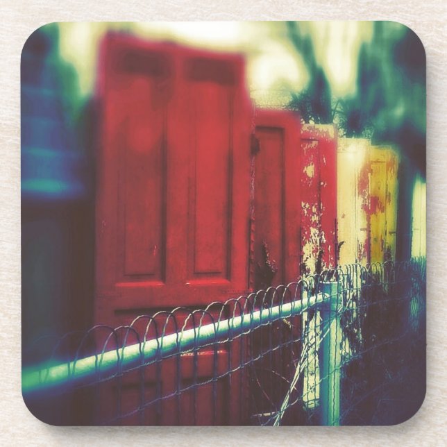 Privacy Fence Doors Drink Coaster (Front)