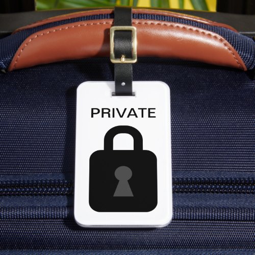 Privacy keyhole lock security icon custom travel luggage tag