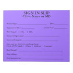Privacy Patient Sign In Slips Notepad (Purple)
