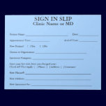 Privacy Patient Sign In Slips Notepad (Sky Blue) notepads