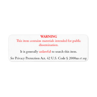 Privacy Protection Act sticker, white label