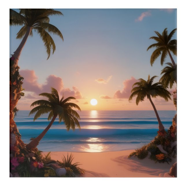 Private Beach Acrylic Wall Art (Front)