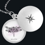 *~* Private Black Glitter Dragonfly Roses  Locket Necklace<br><div class="desc">SILVER PLATE NECKLACE - Private necklace as you keep your intentions close to your heart. Intention Jewelry - Soothing Calming remotely energy charged JEWELRY WITH INTENTION (R) Set an intention in a positive manner such as " I AM ... ." . The energy will help you in positive Transformations. When...</div>
