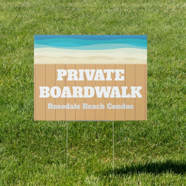 Private Boardwalk Custom Beach Condo Name Sign (Insitu)