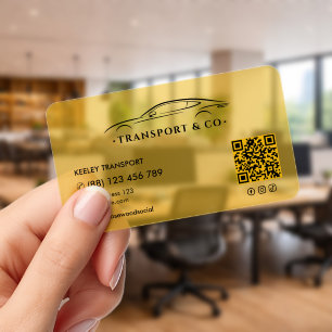 Private Car Driver Yellow Transparent QR Clear Business Cards