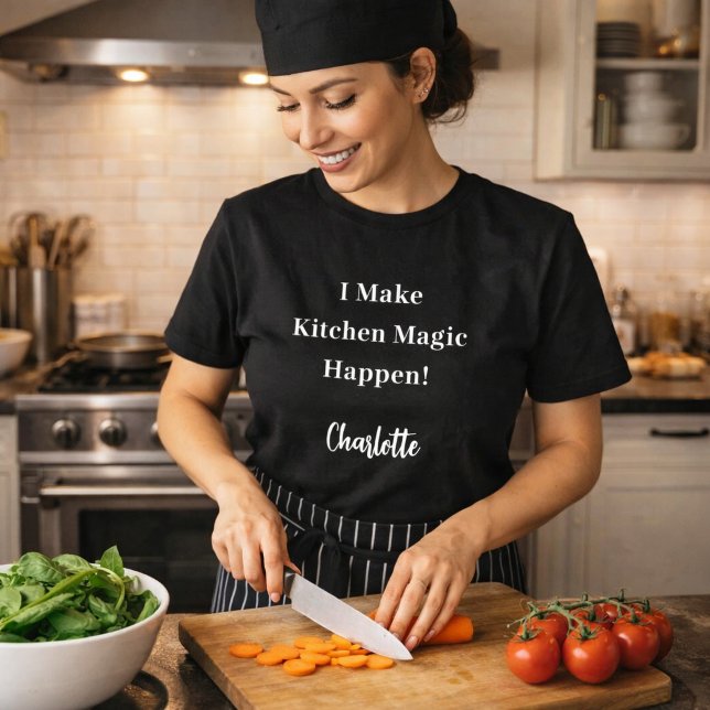 Private chef black white kitchen magic T-Shirt (Creator Uploaded)