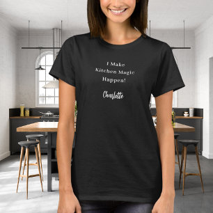 Private chef black white kitchen magic T-Shirt