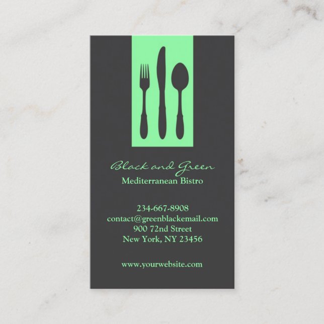 Private Chef Business Card Template (Front)