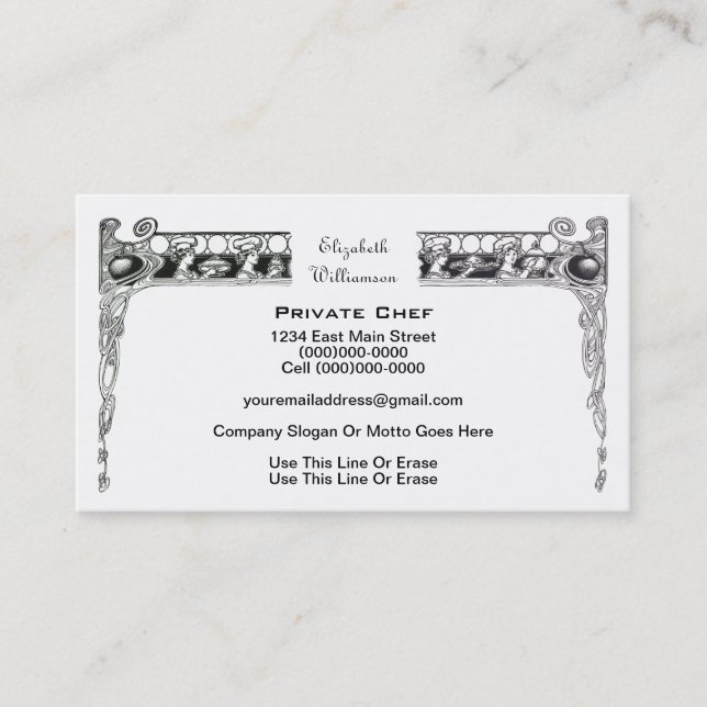 Private Chef / Food Industry Business Cards (Front)