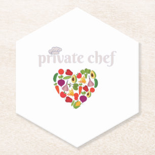 Private Chef Food Lover Valentines Day Paper Coaster