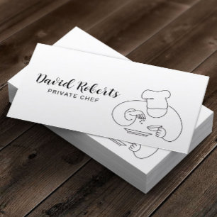 Private Chef Minimalist Line Art Professional Business Card