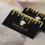 Private Chef Modern Gold Drips Modern Party Chef Business Card