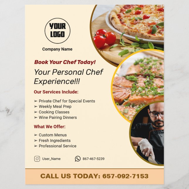 Private Chef Services Custom Flyer (Front)