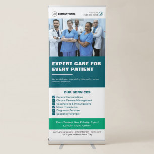 Private Clinic Custom Vertical Retractable Banner