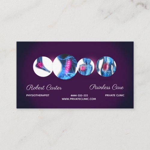 Private Clinic Physiotherapist Business Card